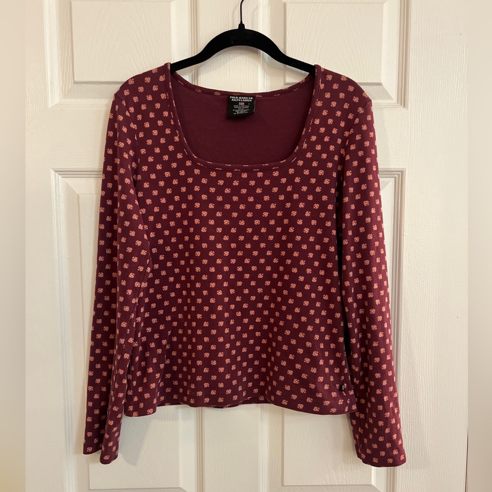 Polo Ralph Lauren - Vintage Floral Square Neck Long Sleeve Tee - Women’s L